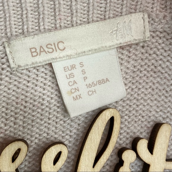 H&M Basic Cream Cotton Braided Knit Longsleeve Slim Fit Sweater [Sz Small] EUC - Picture 8 of 9